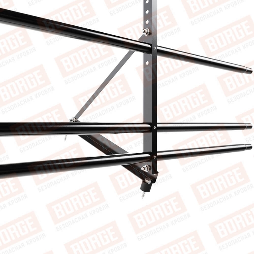 Ограждение декоративное NewLine H-60см, 3м, чёрный (RAL 9005), с двумя доп. трубами