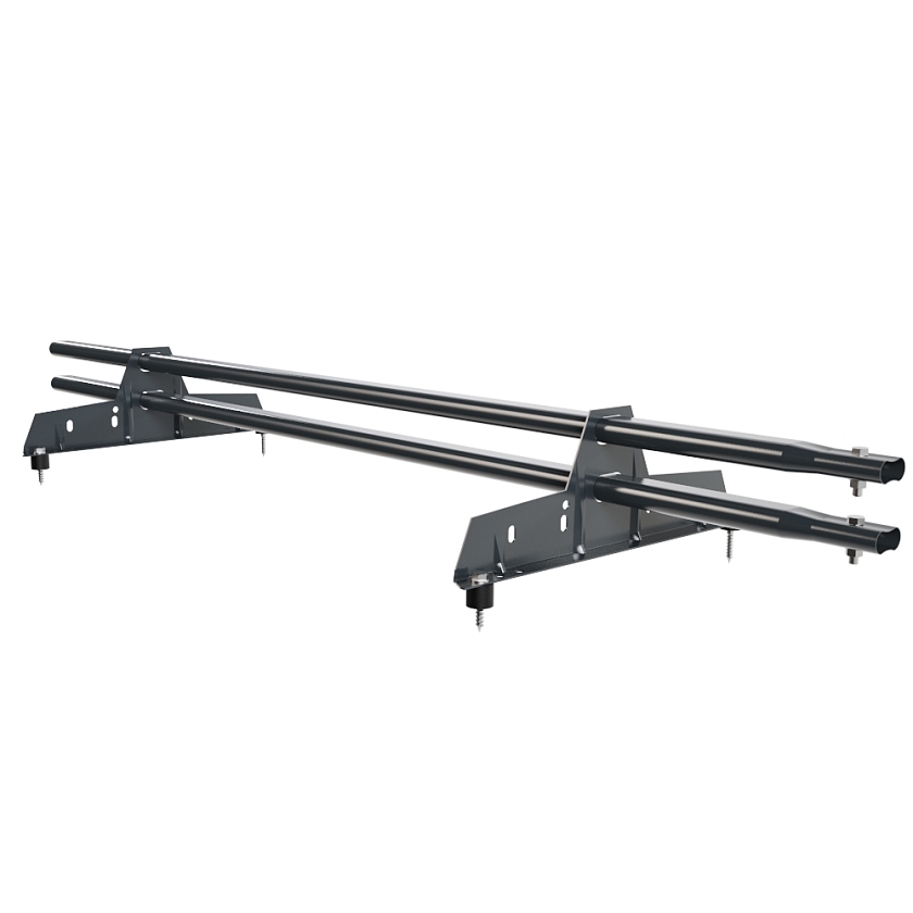 Снегозадержатель трубчатый Русский Рубеж 25х45мм, 1,5м, 2 опоры, антрацитово-серый (RAL 7016)