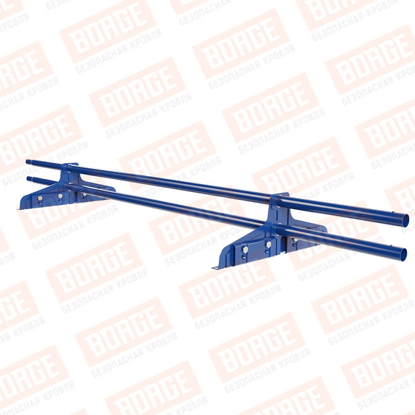 Снегозадержатель трубчатый Русский Рубеж D-25мм, 1,5м, 2 опоры, для фальц. кров., сигнально-синий (RAL 5005)