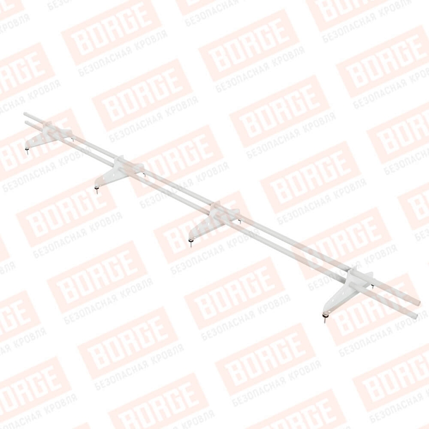 Снегозадержатель трубчатый NewLine 3м, D-25мм, 4 опоры, сигнально-белый (RAL 9003)