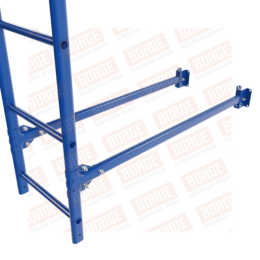 Комплект лестница фасадная BORGE (нижняя секция), 1,8м, сигнально-синий (RAL 5005)