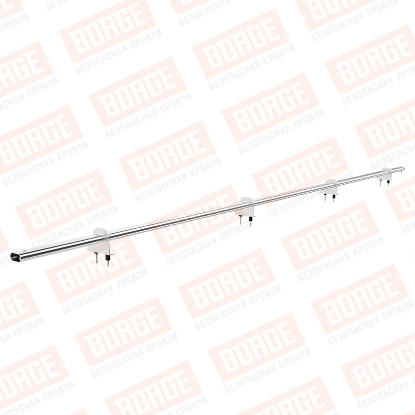 Снегозадержатель однотрубчатый BORGE 3м, 4 опоры, цинк