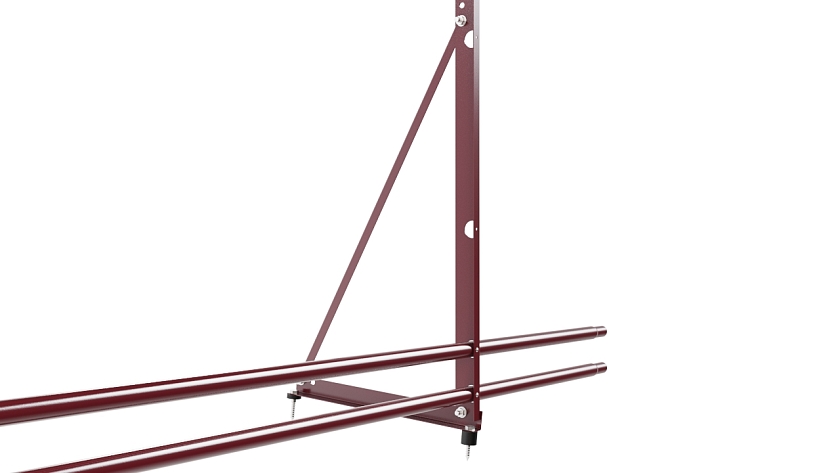 Ограждение кровельное NewLine H-120см, 3м, красное вино (RAL 3005), с двумя доп. трубами