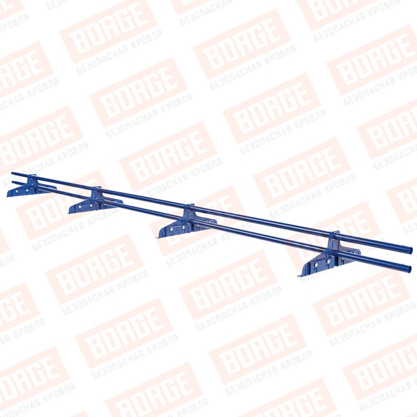 Снегозадержатель трубчатый Русский Рубеж D-25мм, 3м, 4 опоры, для фальц. кровли, сигнально-синий (RAL 5005)