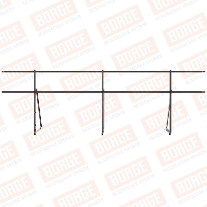 Ограждение кровельное Русский Рубеж H-90см, 3м, серо-коричневый (RR 32)