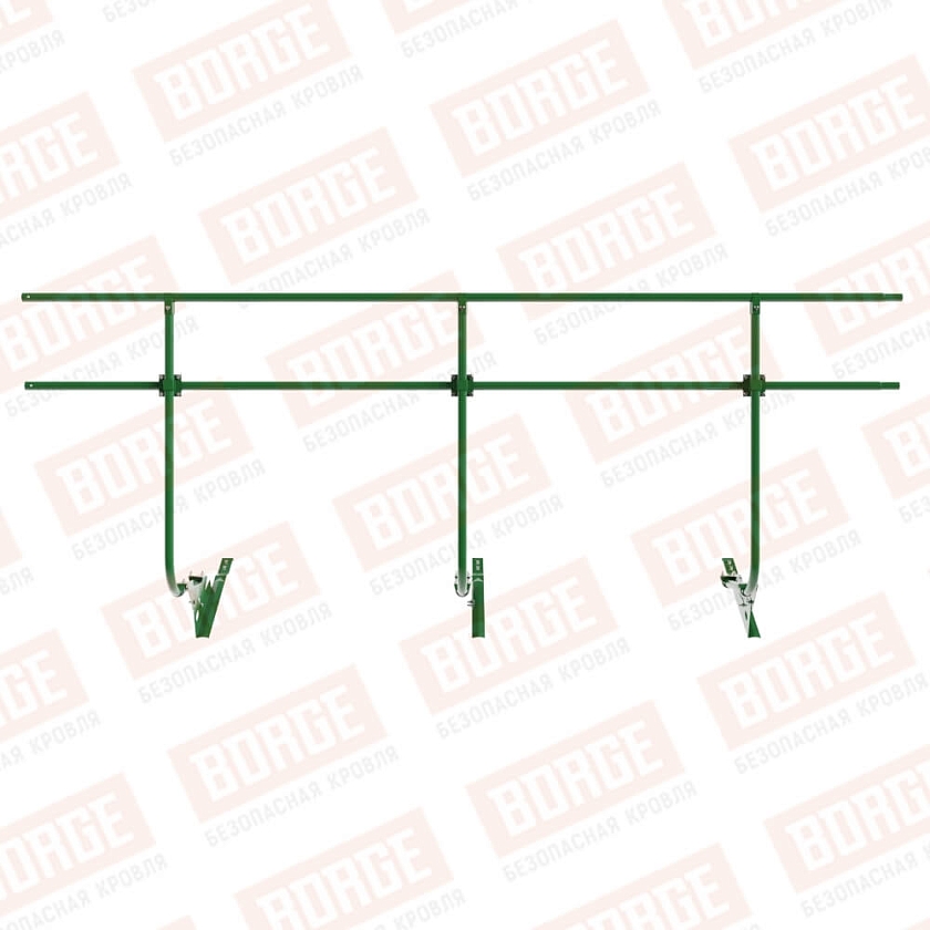 Ограждение кровельное BORGE H-120см, 3м, для черепичной кровли, лиственно-зеленый (RAL 6002)