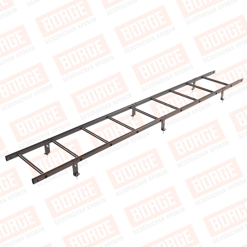 Комплект лестница кровельная NewLine 2,7м, серо-коричневый (RAL 8019)