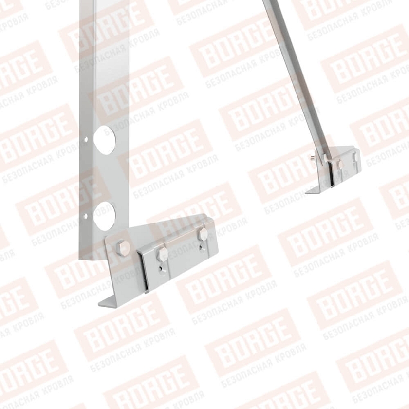 Ограждение декоративное NewLine H-120см, 3м, для фальцевой кровли, бело-алюминиевый (RAL 9006)