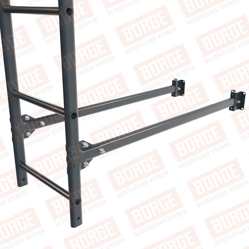 Комплект лестница фасадная BORGE (нижняя секция), 2,7м, антрацитово-серый (RAL 7016)