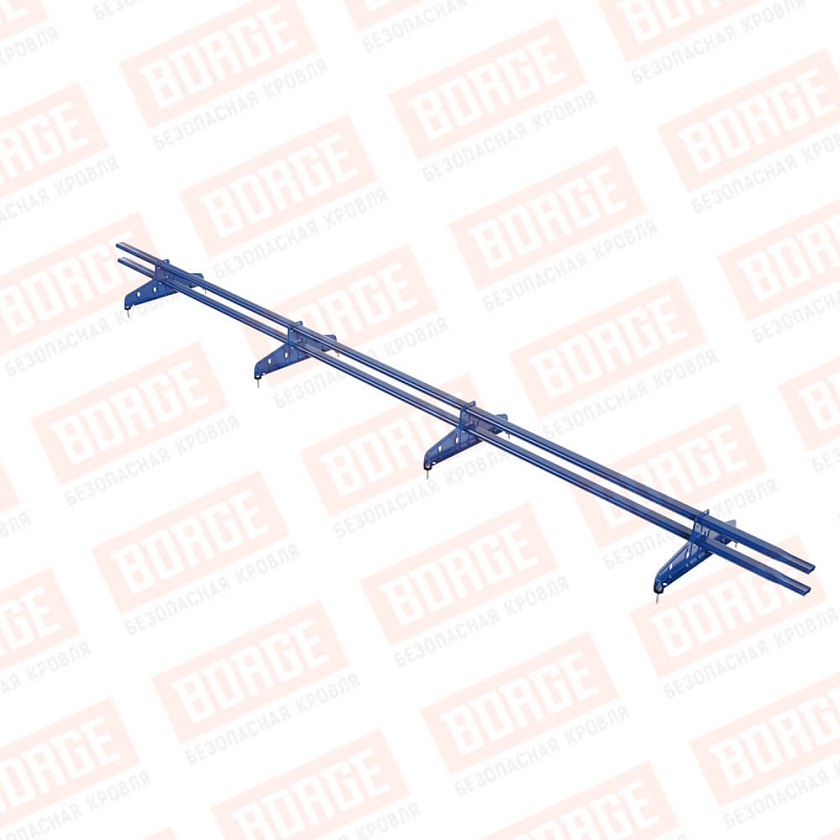 Снегозадержатель трубчатый Русский Рубеж 20х40мм, 3м, 4 опоры, сигнально-синий (RAL 5005)