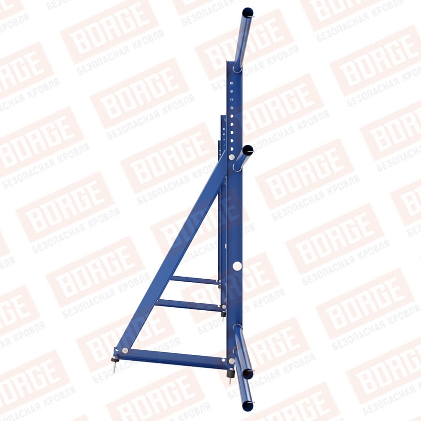 Ограждение кровельное Русский Рубеж H-90см, 3м, сигнально-синий (RAL 5005), с двумя доп. трубами