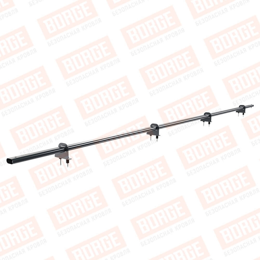 Снегозадержатель однотрубчатый BORGE 3м, 4 опоры, антрацитово-серый (RAL 7016)