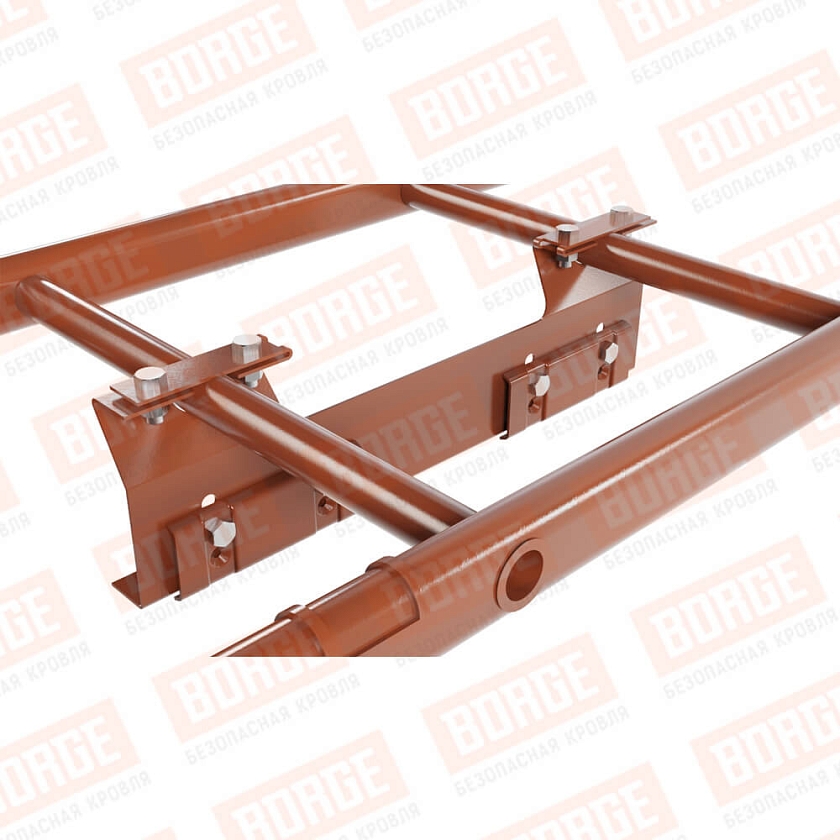 Комплект лестница кровельная BORGE 2,7м, для фальцевой кровли, терракотовый (RAL 8004)