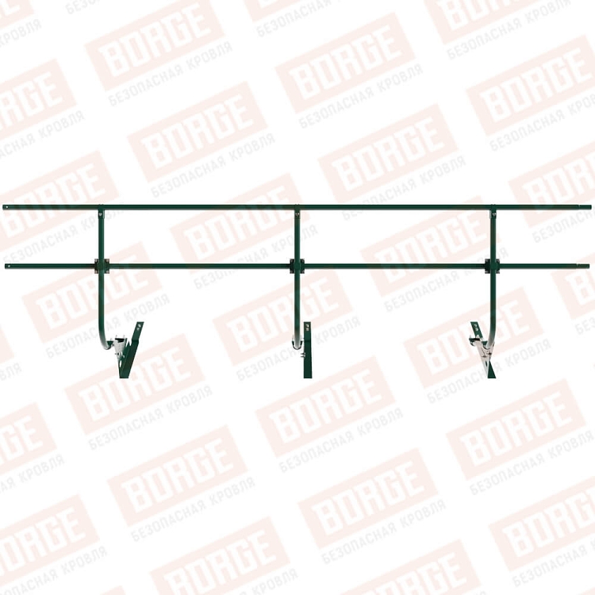 Ограждение кровельное BORGE H-90см, 3м, для композитной черепицы, зеленый мох (RAL 6005)