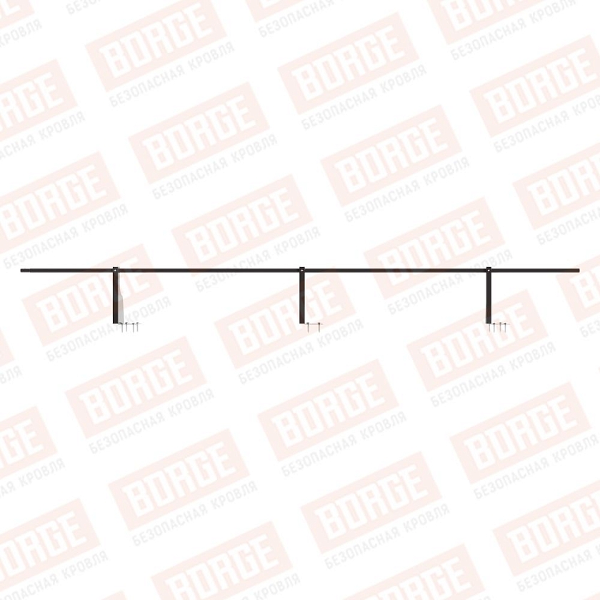 Ограждение плоских кровель NewLine Н-30, 3м, верхнее крепление, серо-коричневый (RAL 8019)