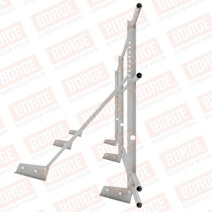 Ограждение декоративное NewLine H-90см, 3м, для фальц. кров., бело-алюминиевый (RAL 9006), с двумя доп. трубами