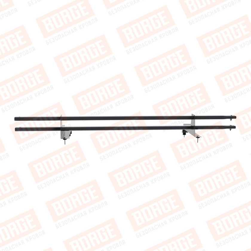 Снегозадержатель трубчатый Русский Рубеж 1,5м, 2 опоры, для МЧ с выс. ступ., серый графит (RAL 7024), 350мм