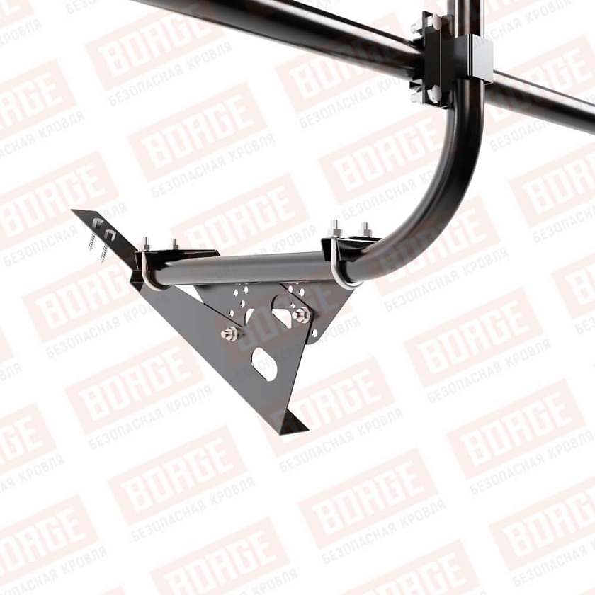 Ограждение кровельное BORGE H-60см, 3м, для композитной черепицы, чёрный (RAL 9005 matt)