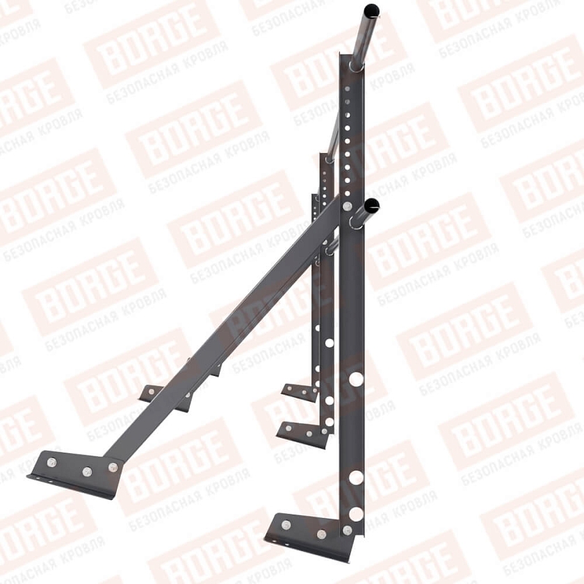 Ограждение кровельное Русский Рубеж H-90см, 3м, для фальцевой кровли, серый графит (RAL 7024)