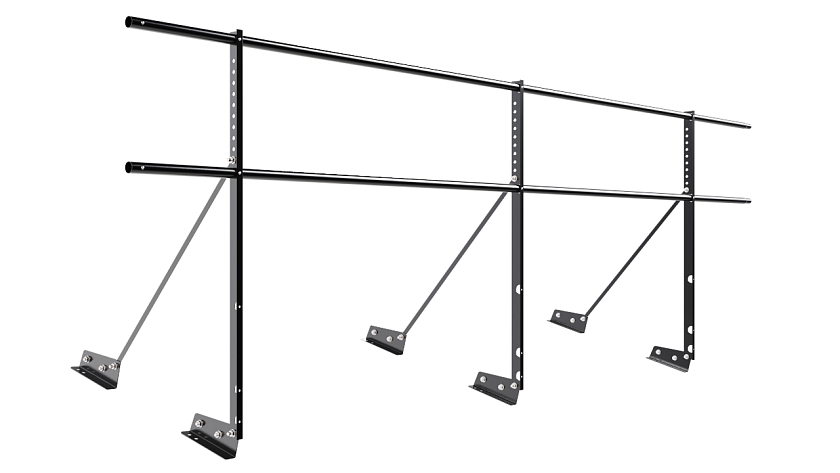 Ограждение кровельное NewLine H-90см, 3м, для фальцевой кровли, чёрный (RAL 9005)