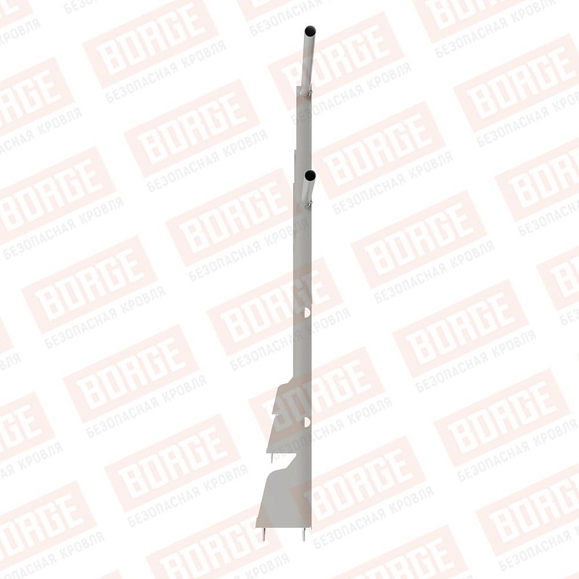 Ограждение плоских кровель NewLine Н-120, 3м, верхнее крепление, бело-алюминиевый (RAL 9006)