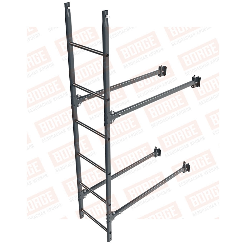 Комплект лестница фасадная BORGE (нижняя секция), 1,8м, антрацитово-серый (RAL 7016)