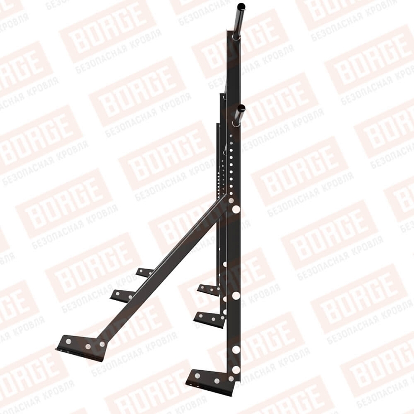 Ограждение кровельное Русский Рубеж H-120см, 3м, для фальцевой кровли, чёрный (RAL 9005)