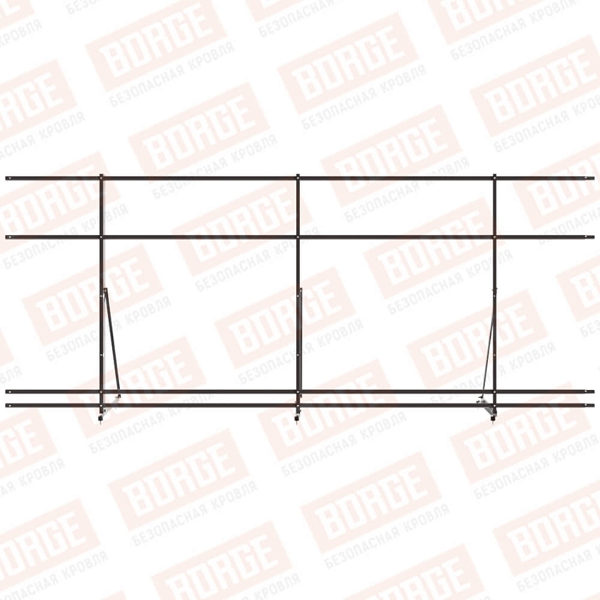Ограждение декоративное NewLine H-120см, 3м, серо-коричневый (RR 32), с двумя доп. трубами