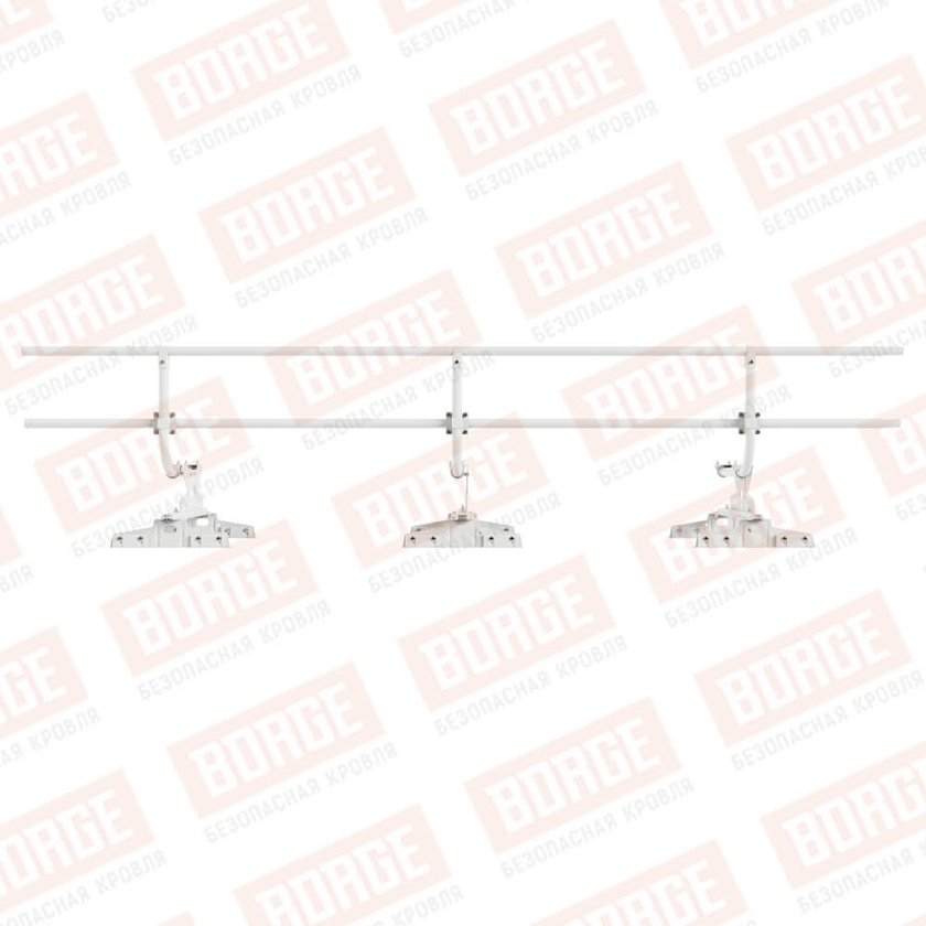 Ограждение кровельное BORGE H-60см, 3м, для параллельного фальца, сигнально-белый (RAL 9003)