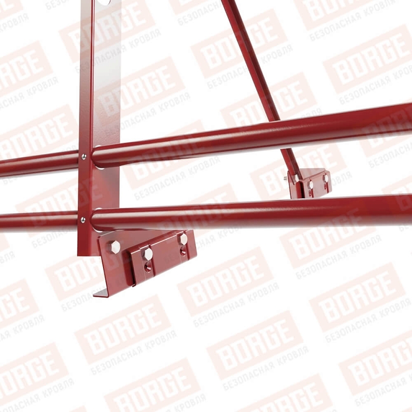 Ограждение декоративное NewLine H-90см, 3м, для фальц. кров., коричнево-красный (RAL 3011), с двумя доп. трубами