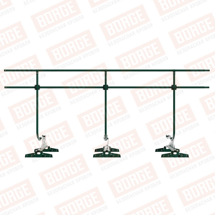 Ограждение кровельное BORGE H-120см, 3м, для  параллельного фальца, зеленый мох (RAL 6005)