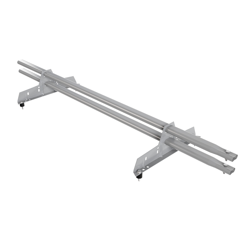 Снегозадержатель трубчатый Русский Рубеж 25х45мм, 1,5м, 2 опоры, сигнально-серый (RAL 7004)