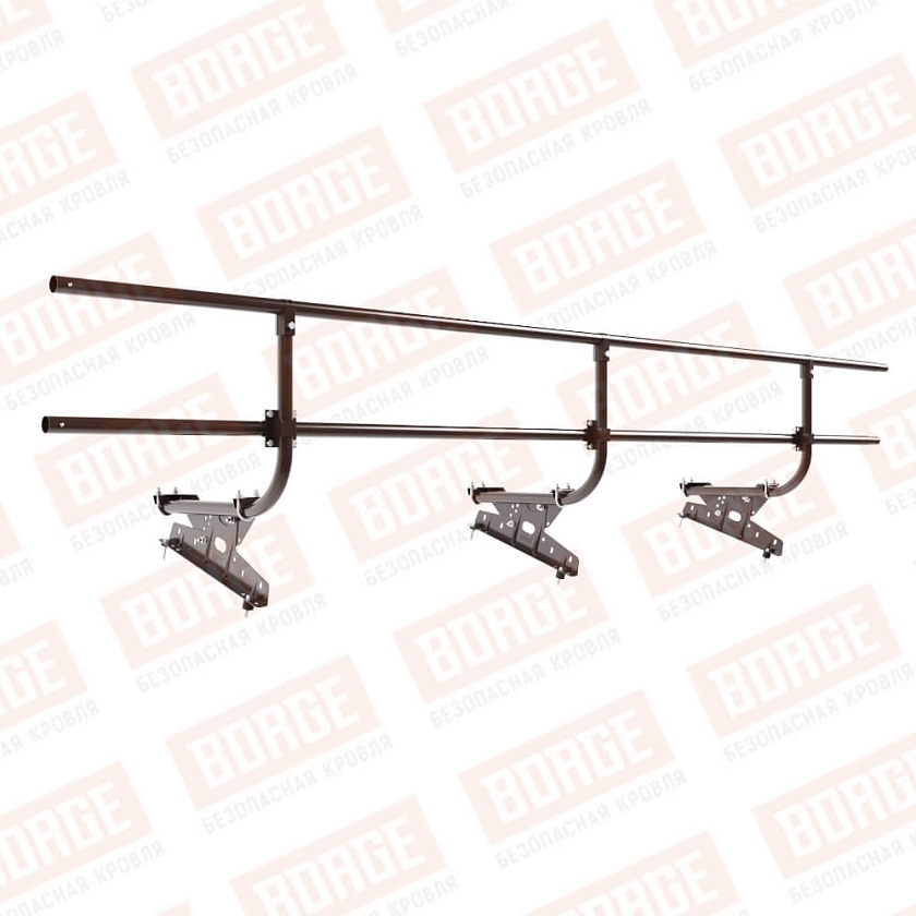 Ограждение кровельное BORGE H-60см, 3м, коричневый шоколад (RAL 8017 matt)