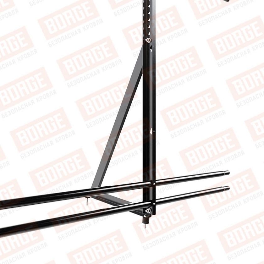 Ограждение кровельное Русский Рубеж H-120см, 3м, чёрный (RAL 9005), с двумя доп. трубами