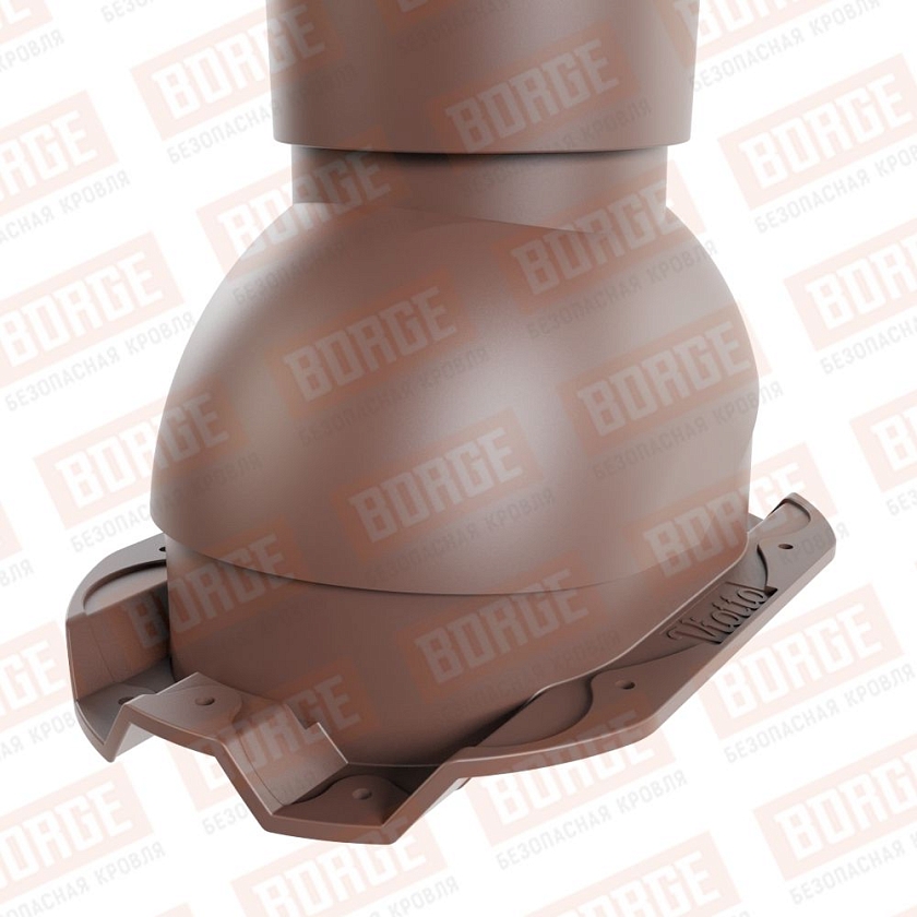 Труба вентиляционная Viotto, для профнастила С21, d-110мм, h-550мм, неутепленная, коричневый шоколад (RAL 8017)