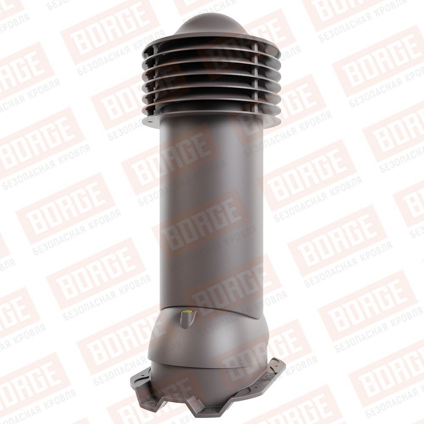 Труба вентиляционная Viotto, для профнастила С21, d-125мм, неутепленная, серо-коричневый (RAL 8019)