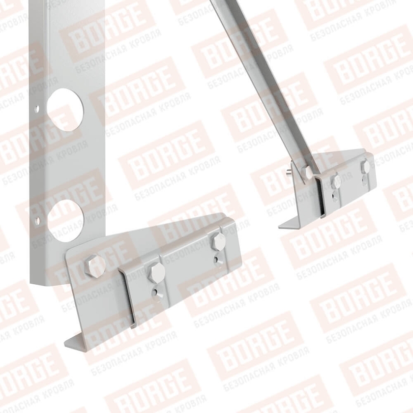 Ограждение декоративное NewLine H-60см, 3м, для фальцевой кровли, бело-алюминиевый (RAL 9006)