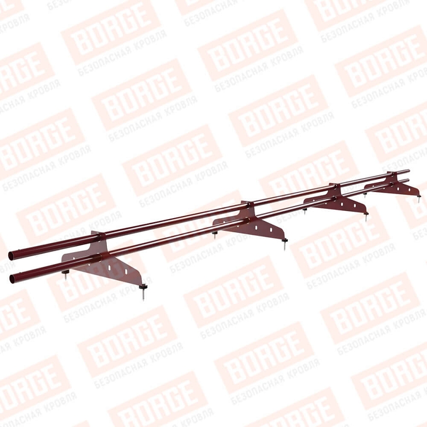 Снегозадержатель трубчатый NewLine 3м, D-25мм, 4 опоры, красное вино (RAL 3005)