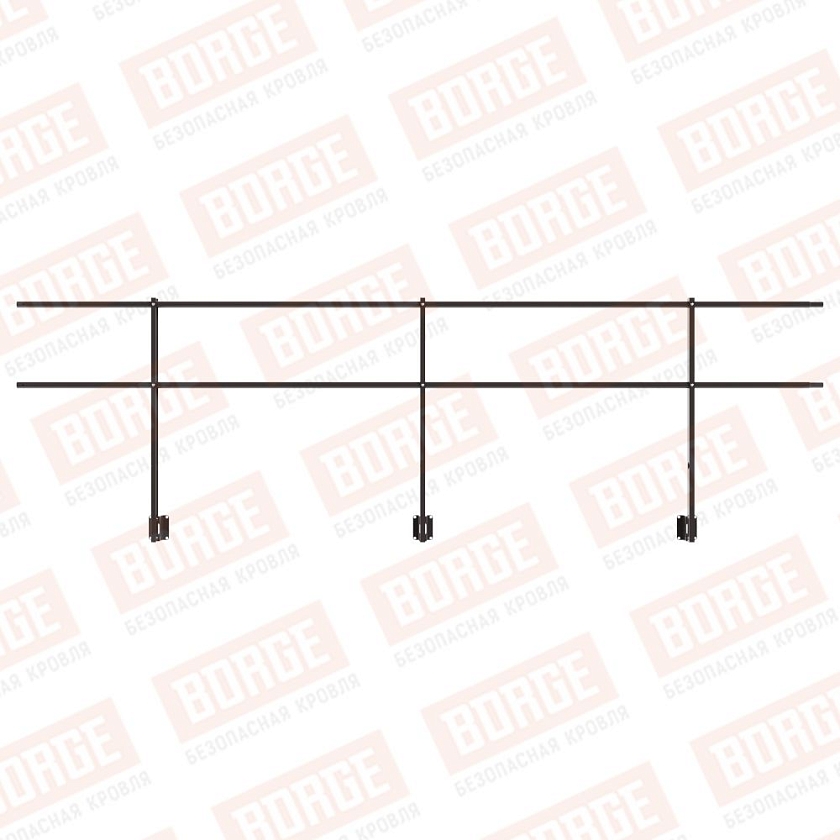 Ограждение парапетное NewLine H-90см, 3м, серо-коричневый (RAL 8019)