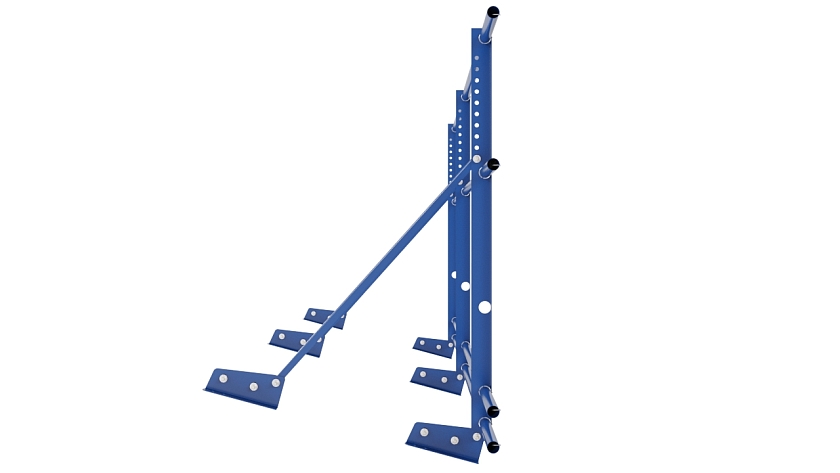 Ограждение кровельное NewLine H-90см, 3м, для фальц. кров., сигнально-синий (RAL 5005), с двумя доп. трубами