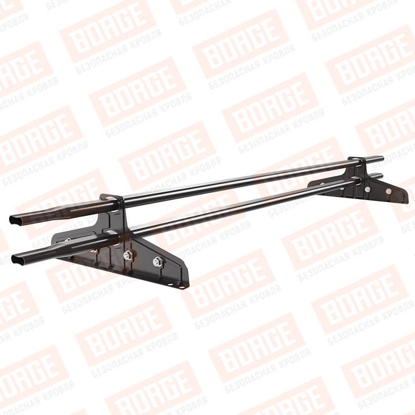 Снегозадержатель трубчатый Русский Рубеж 20х40мм, 1,5м, 2 опоры, для фальц. кровли, серо-коричневый (RR 32)