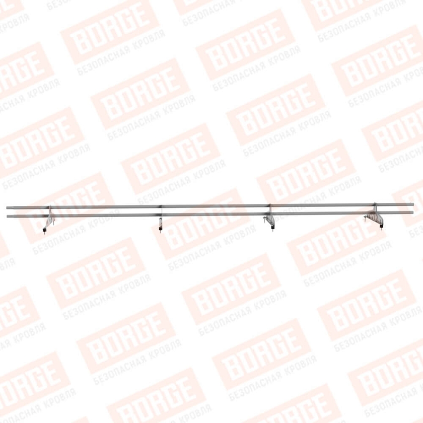Снегозадержатель трубчатый Русский Рубеж D-25мм, 3м, 4 опоры, сигнально-серый (RAL 7004)