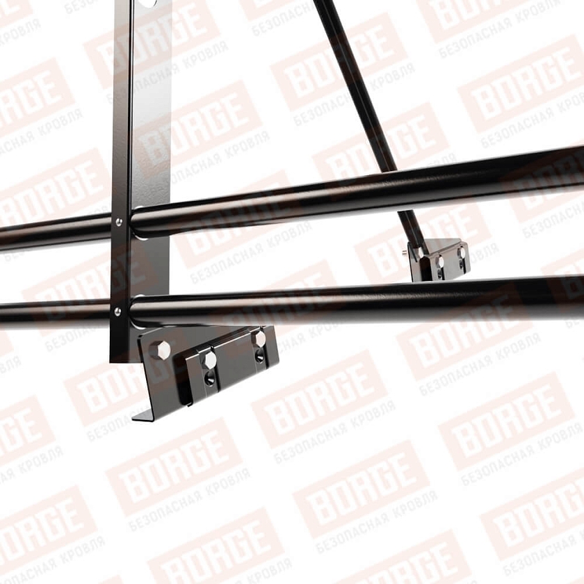 Ограждение декоративное NewLine H-90см, 3м, для фальц. кров., чёрный (RAL 9005), с двумя доп. трубами