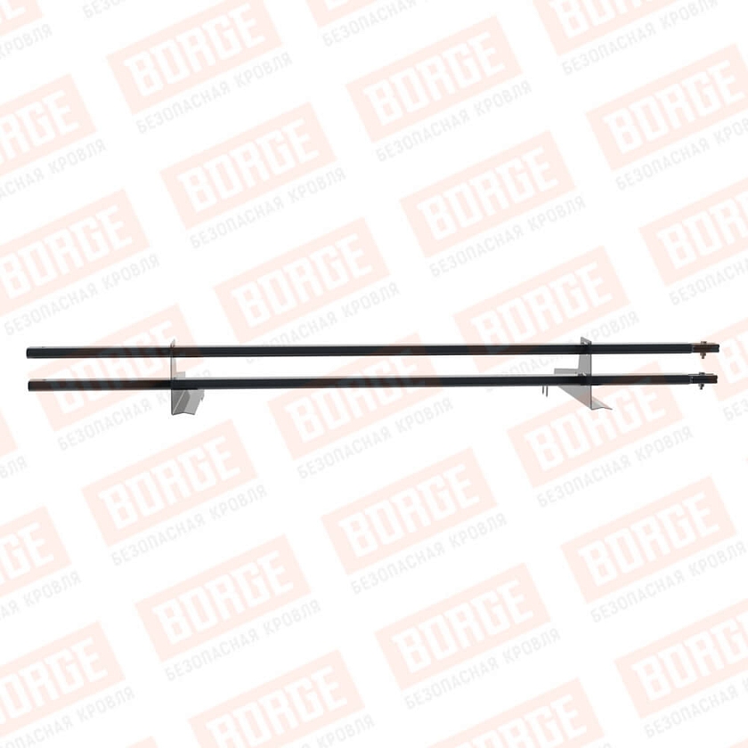 Снегозадержатель трубчатый BORGE 1,5м, 2 опоры, для черепичной кровли, антрацитово-серый (RAL 7016)