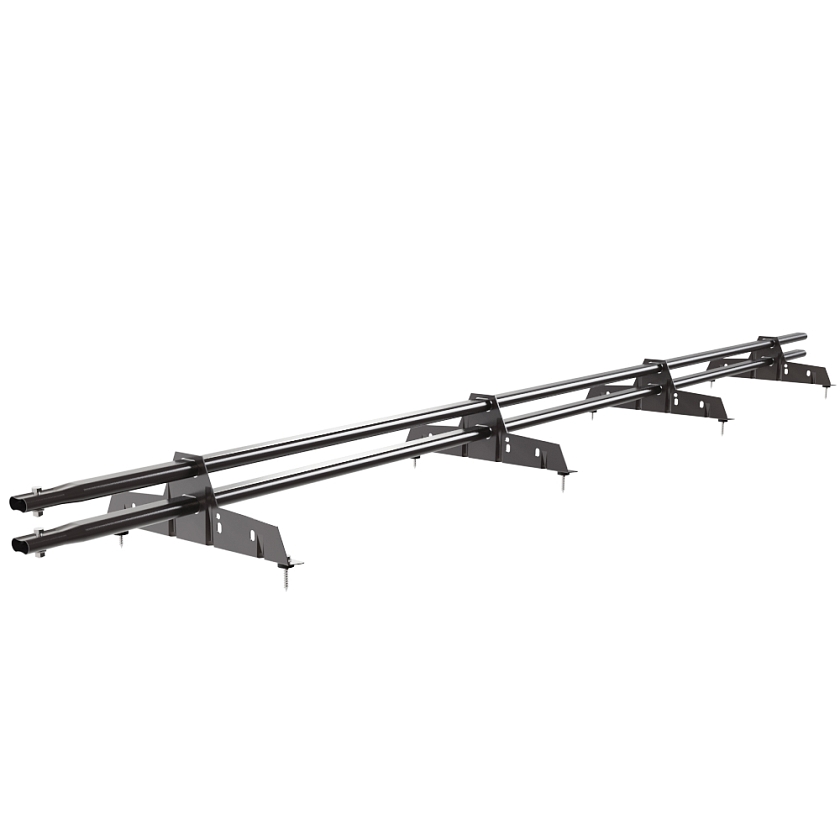 Снегозадержатель трубчатый Русский Рубеж 25х45мм, 3м, 4 опоры, серо-коричневый (RAL 8019)