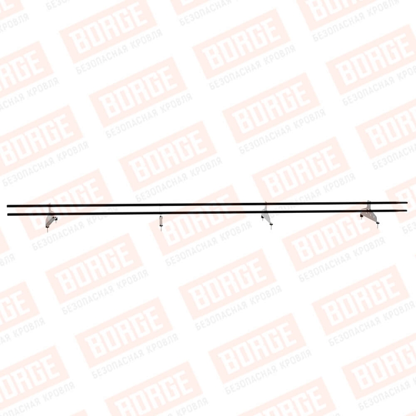 Снегозадержатель трубчатый NewLine 3м, 20х40мм, 4 опоры, чёрный (RAL 9005)