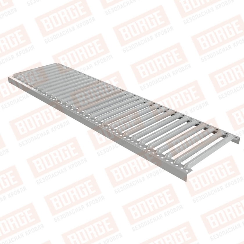 Платформа переходного мостика Русский Рубеж 1,25м, бело-алюминиевый (RAL 9006)