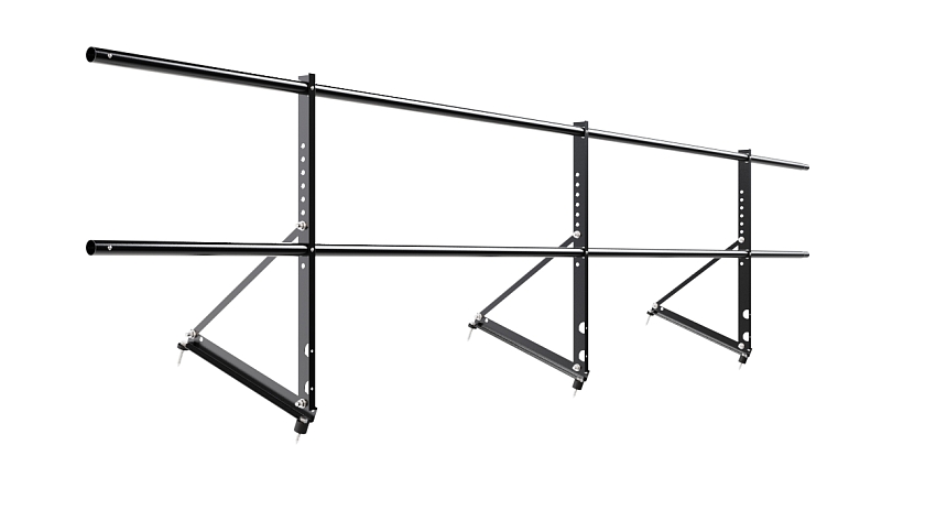 Ограждение кровельное NewLine H-60см, 3м, чёрный (RAL 9005)