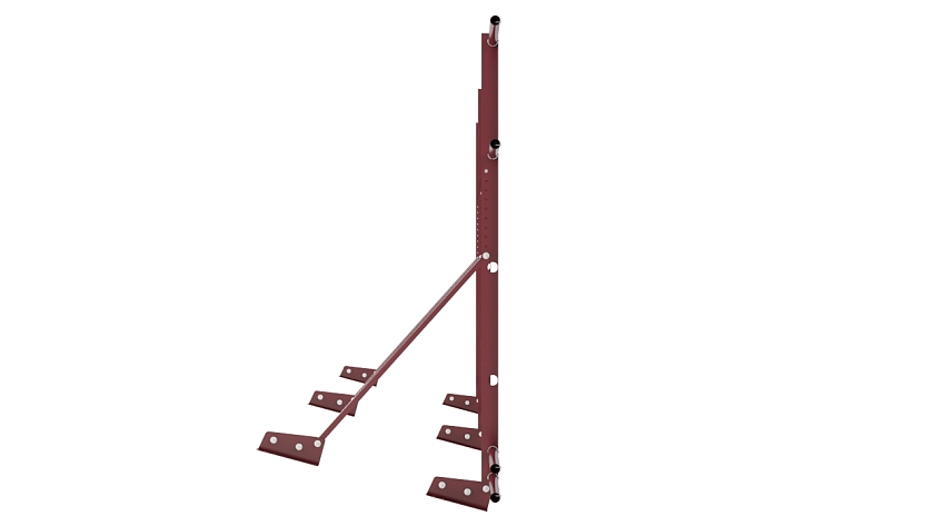 Ограждение кровельное NewLine H-120см, 3м, для фальц. кров., красное вино (RAL 3005), с двумя доп. трубами