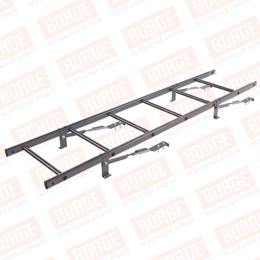 Комплект лестница кровельная BORGE 1,8м, для штучной черепицы, серый графит (RAL 7024 matt)